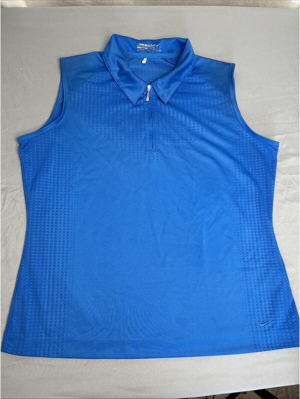 Nike Golf Nike Fit Dry Peacock Blue Quarter Zip Collared Tank Large